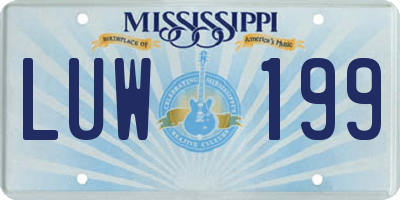 MS license plate LUW199