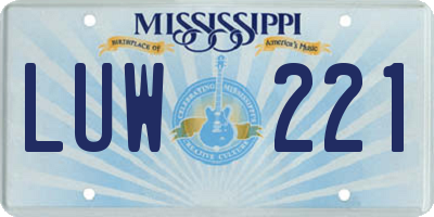 MS license plate LUW221
