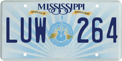MS license plate LUW264