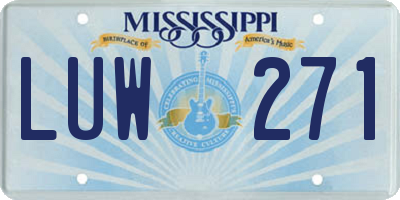 MS license plate LUW271