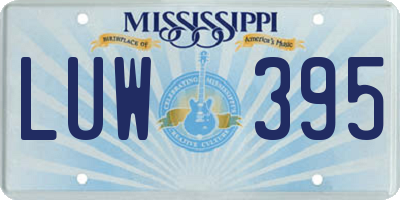 MS license plate LUW395