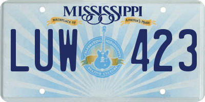 MS license plate LUW423
