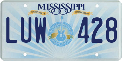 MS license plate LUW428