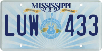 MS license plate LUW433