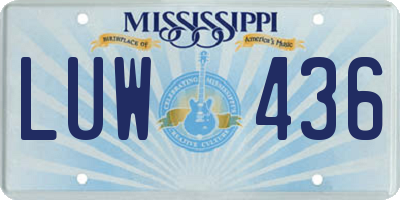 MS license plate LUW436
