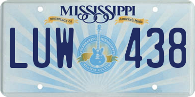 MS license plate LUW438