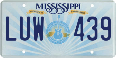 MS license plate LUW439