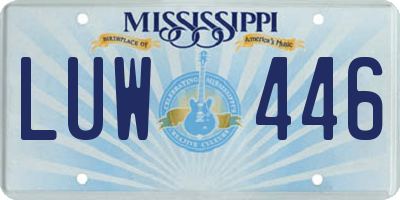 MS license plate LUW446