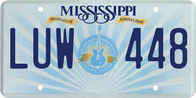 MS license plate LUW448