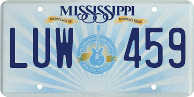 MS license plate LUW459