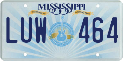 MS license plate LUW464