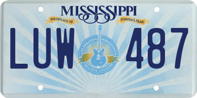 MS license plate LUW487
