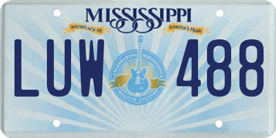 MS license plate LUW488