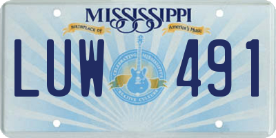 MS license plate LUW491