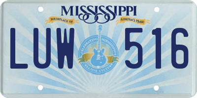MS license plate LUW516