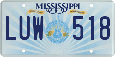 MS license plate LUW518