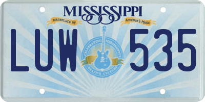 MS license plate LUW535