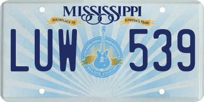 MS license plate LUW539