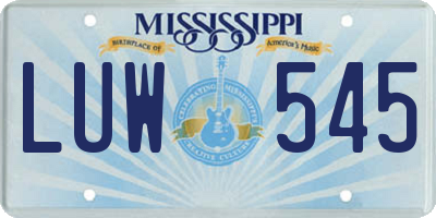 MS license plate LUW545
