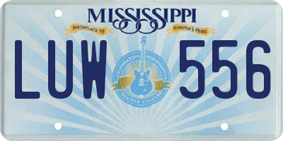 MS license plate LUW556