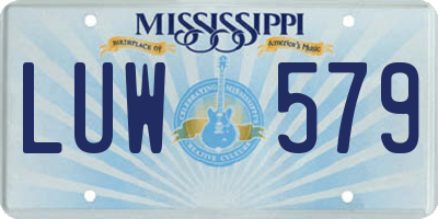 MS license plate LUW579