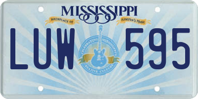 MS license plate LUW595