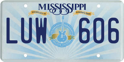 MS license plate LUW606