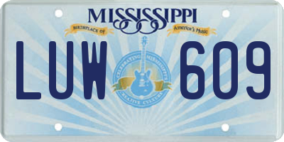 MS license plate LUW609