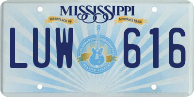 MS license plate LUW616