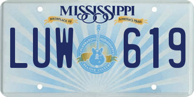 MS license plate LUW619