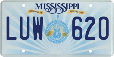 MS license plate LUW620