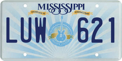 MS license plate LUW621