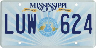 MS license plate LUW624
