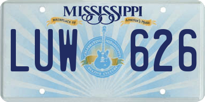 MS license plate LUW626