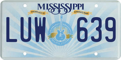 MS license plate LUW639