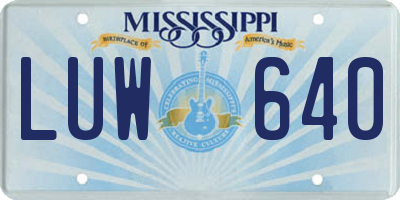 MS license plate LUW640