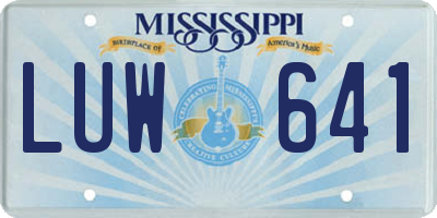 MS license plate LUW641