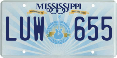 MS license plate LUW655