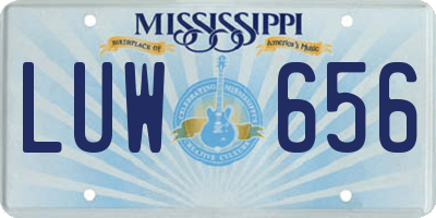MS license plate LUW656