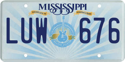 MS license plate LUW676