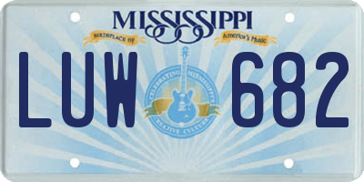 MS license plate LUW682