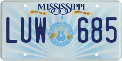 MS license plate LUW685