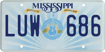 MS license plate LUW686