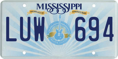 MS license plate LUW694