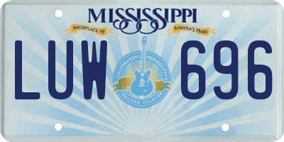 MS license plate LUW696