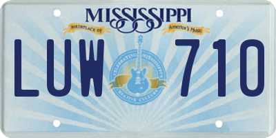 MS license plate LUW710