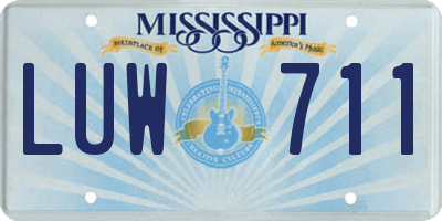 MS license plate LUW711