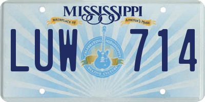 MS license plate LUW714
