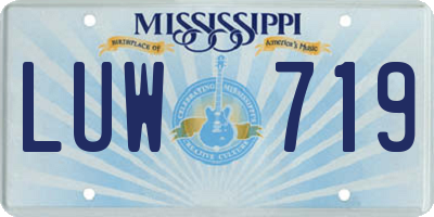 MS license plate LUW719