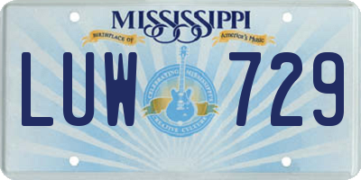 MS license plate LUW729